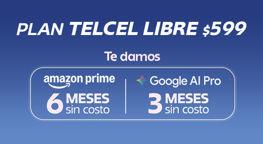 plan telcel libre a solo $599 con 20 gb mas 16% en cashback solo con telcel