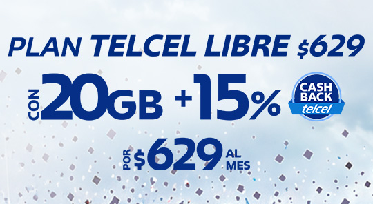 contrata plan telcel libre con veinte gigas y beneficio de reembolso digital exclusivo