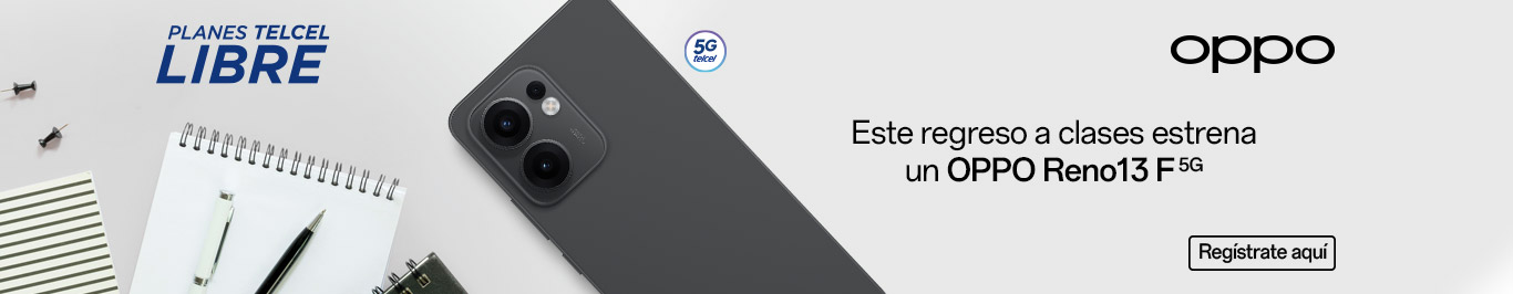 con este regreso a clases puedes estrenar un oppo reno 13f 5g con los planes telcel libre