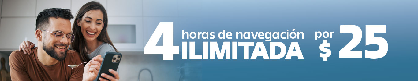 disfruta de cuatro horas de navegacion ilimitada por veinticinco pesos solo en telcel