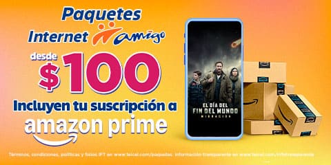 apartir de paquetes de 100 disfruta del beneficio de amazon prime con internet amigo