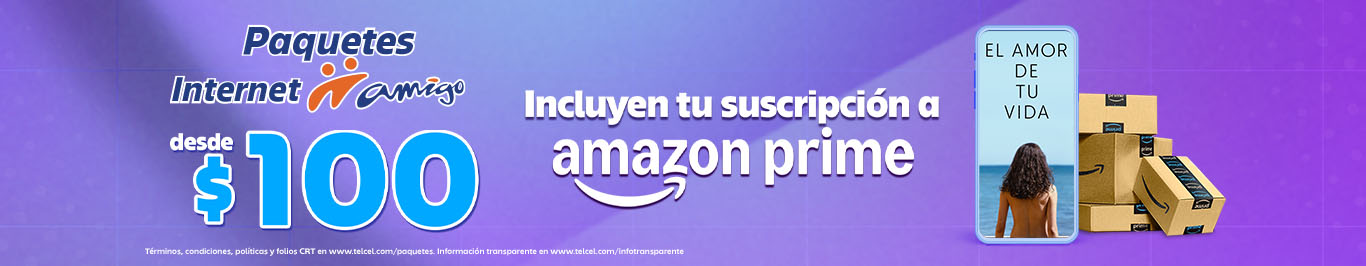 apartir de paquetes de 100 disfruta del beneficio de amazon prime con internet amigo