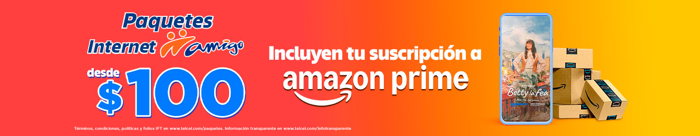 apartir de paquetes de 100 disfruta del beneficio de amazon prime con internet amigo