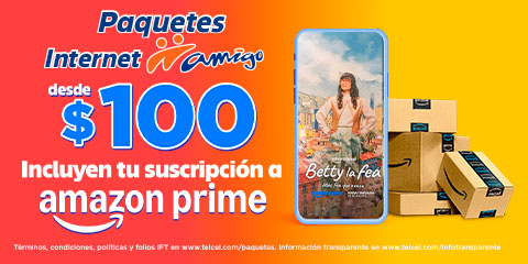 apartir de paquetes de 100 disfruta del beneficio de amazon prime con internet amigo