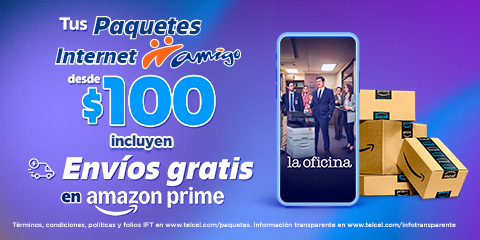 50 por ciento mas gigas en recargas y paquetes de 100 y 150 pesos mas amazon prime