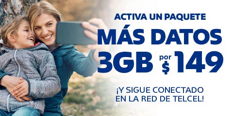 activa un paquete mas datos y sigue conectado con la mejor red de telcel en tu plan