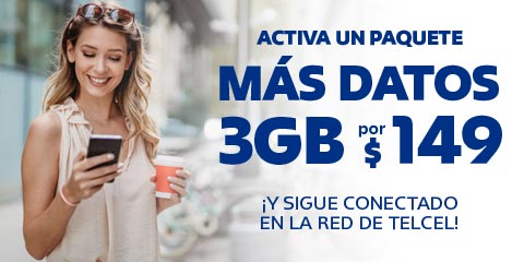 activa un paquete mas datos y sigue conectado con la mejor red de telcel en tu plan