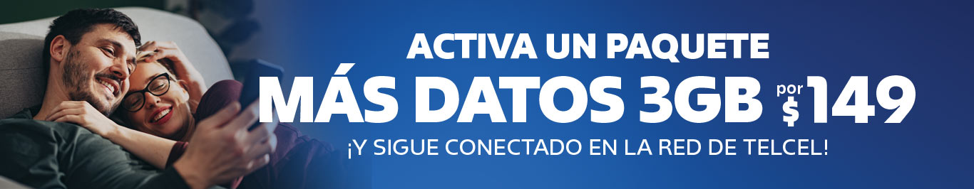 activa un paquete mas datos y sigue conectado con la mejor red de telcel en tu plan
