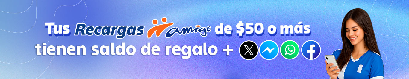 recarga desde cincuenta pesos y recibe saldo de regalo para usar en tus aplicaciones favoritas