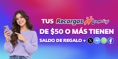 recarga desde cincuenta pesos y recibe saldo de regalo para usar en tus aplicaciones favoritas