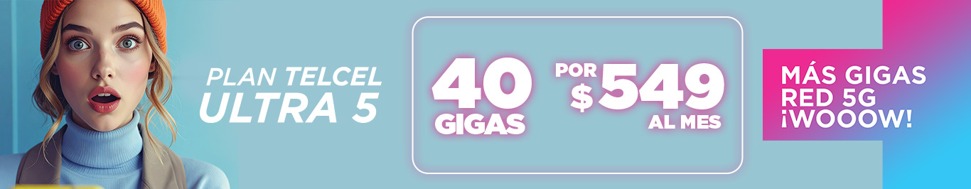 en telcel puedes tener 40 gigas de internet por 549 pesos con plan telcel ultra 5 conocelo