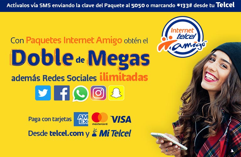 Paquetes Amigo Sin Límite y Paquetes de Megas  Telcel
