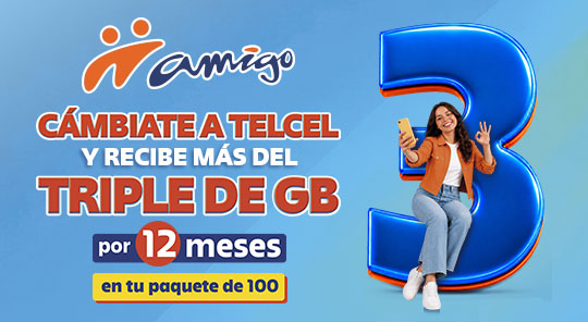 cambiate a telcel con el triple de gb por doce meses solo con amigo de telcel
