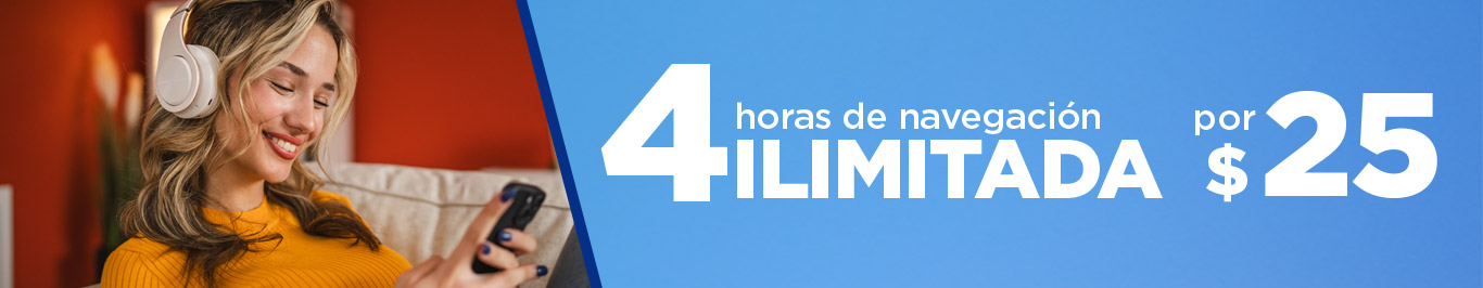 en telcel con internet por tiempo tienes cuatro horas de navegacion ilimitada por 25 pesos