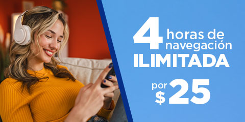 en telcel con internet por tiempo tienes 4 horas de navegacion ilimitada por 25 pesos