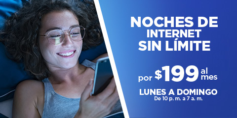 Haz tus noches más divertidas con internet ilimitado y disfruta de videos, películas y tus series favoritas