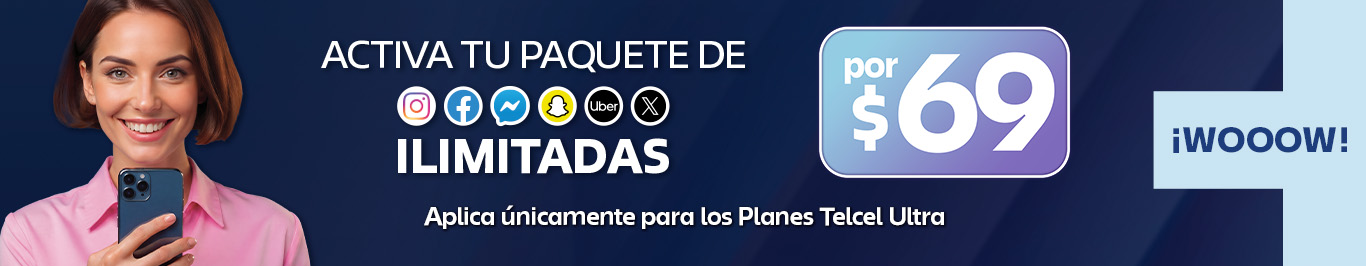 paquete con redes sociales ilimitadas por precio accesible en planes telcel ultra