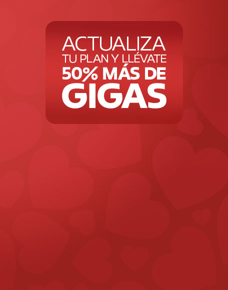 actualiza tu plan y llevate cincuenta por ciento mas de gigabytes solo con telcel
