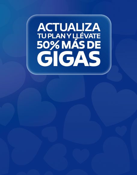 actualiza tu plan y llevate cincuenta por ciento mas de gigabytes solo con telcel