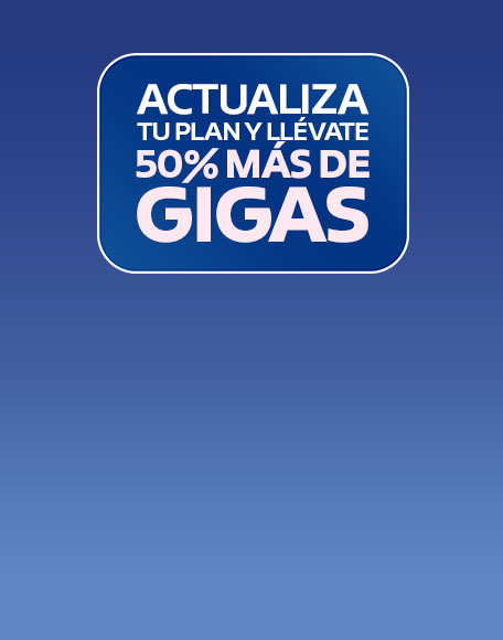 actualiza tu plan y llevate cincuenta por ciento mas de gigabytes solo con telcel